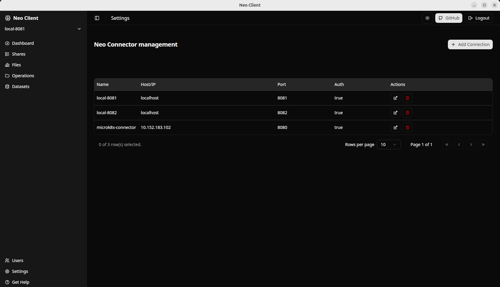 neo client screenshots