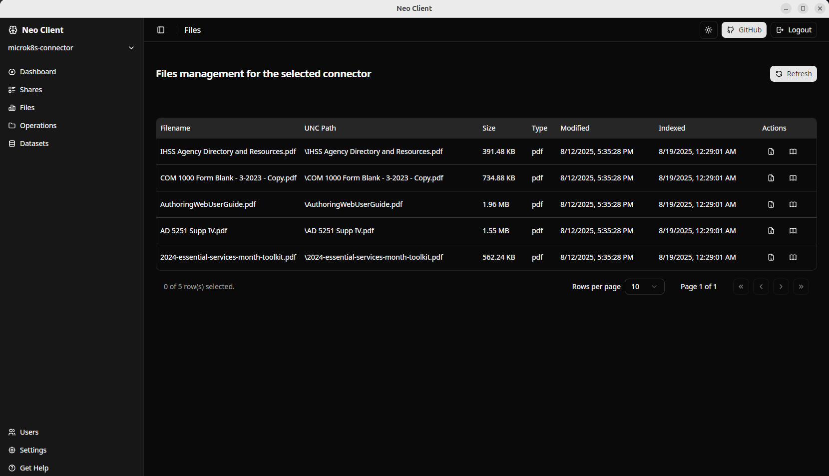 neo client screenshots