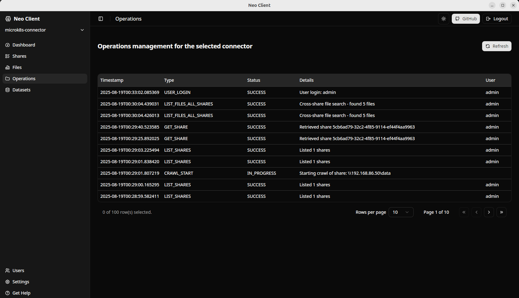neo client screenshots