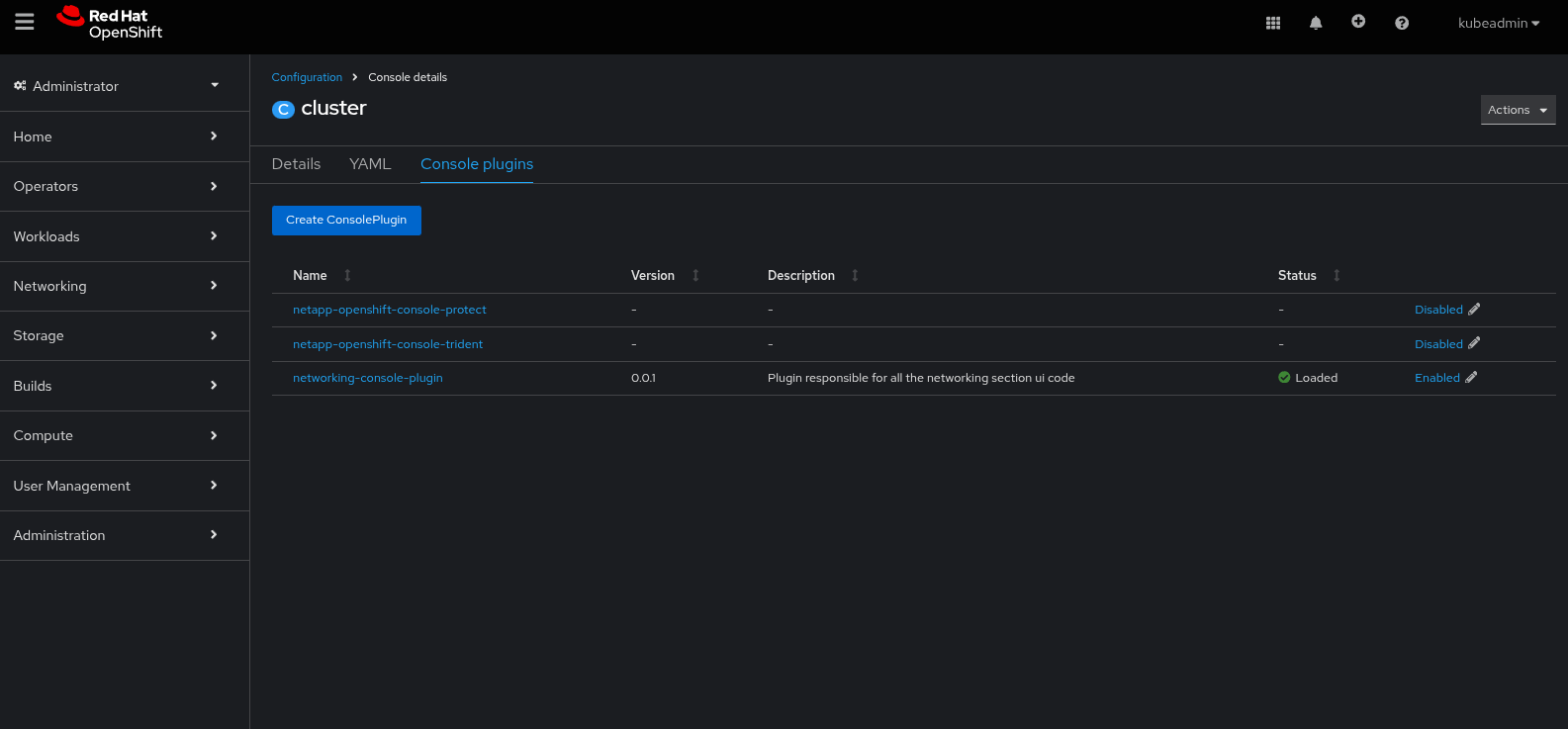 openshift-console-plugins-list